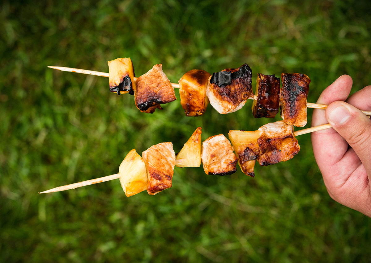 Pork and pineapple kabobs shop